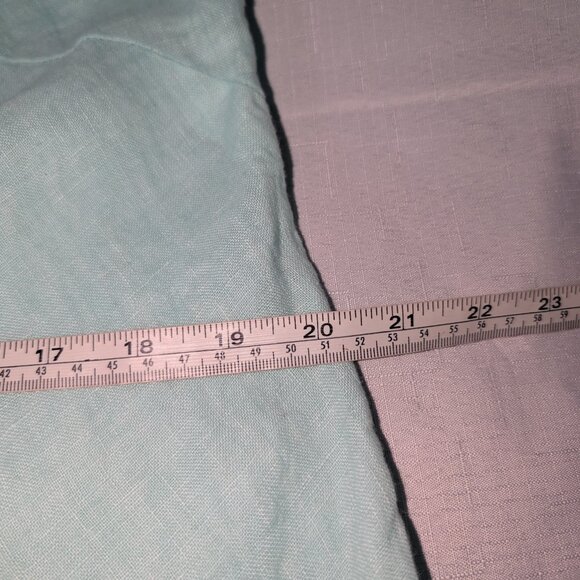 Meo Meli Italian Linen Bias Ruffle Mint Blue Dress Size M - Picture 11 of 15